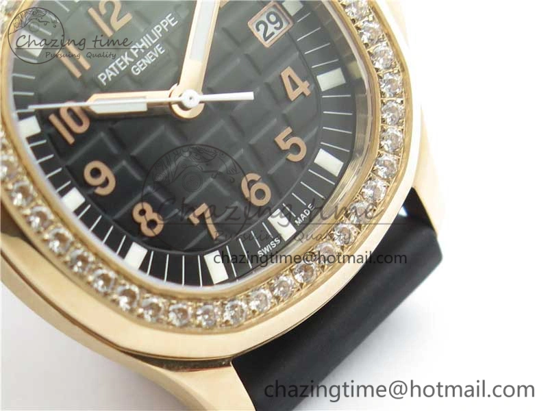 Elegant Aquanaut 5067A RG PPF 1:1 Best Edition Black Textured Dial on Black Rubber Strap AE23 (Free Box) 8911