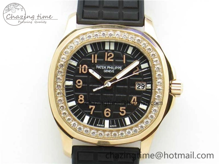 Elegant Aquanaut 5067A RG PPF 1:1 Best Edition Black Textured Dial on Black Rubber Strap AE23 (Free Box) 8911