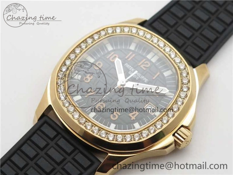 Elegant Aquanaut 5067A RG PPF 1:1 Best Edition Black Textured Dial on Black Rubber Strap AE23 (Free Box) 8911