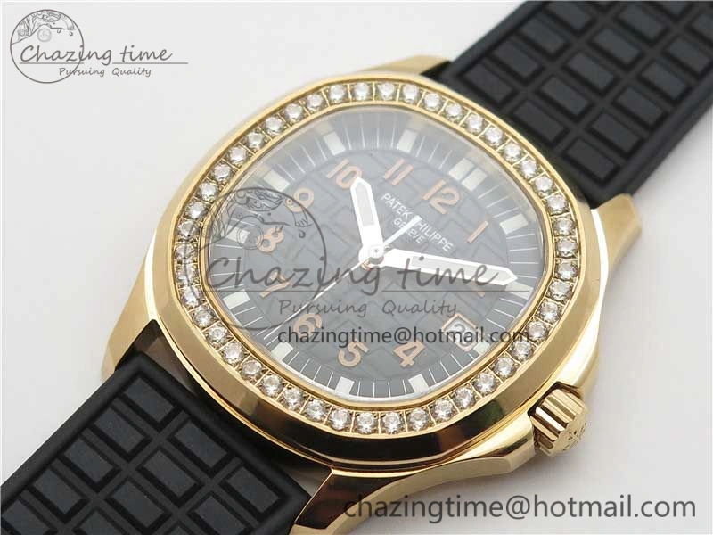 Elegant Aquanaut 5067A RG PPF 1:1 Best Edition Black Textured Dial on Black Rubber Strap AE23 (Free Box) 8911