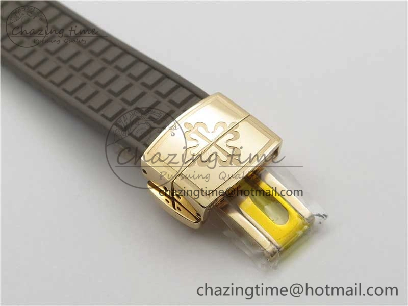 Aquanaut 5067A RG PPF 1:1 Best Edition Brown Textured Dial on Brown Rubber Strap AE23 (Free Box) Flexible 8912