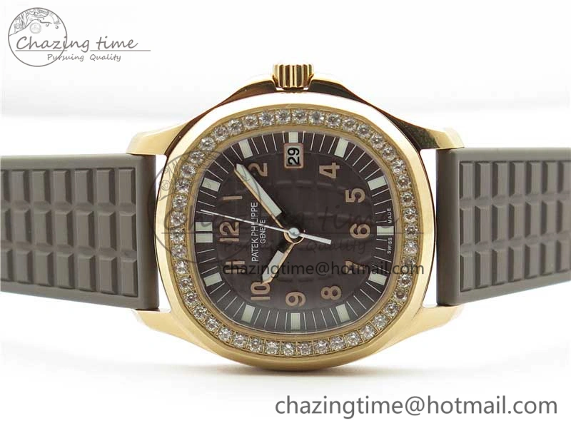 Aquanaut 5067A RG PPF 1:1 Best Edition Brown Textured Dial on Brown Rubber Strap AE23 (Free Box) Flexible 8912