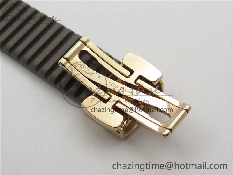 Aquanaut 5067A RG PPF 1:1 Best Edition Brown Textured Dial on Brown Rubber Strap AE23 (Free Box) Flexible 8912