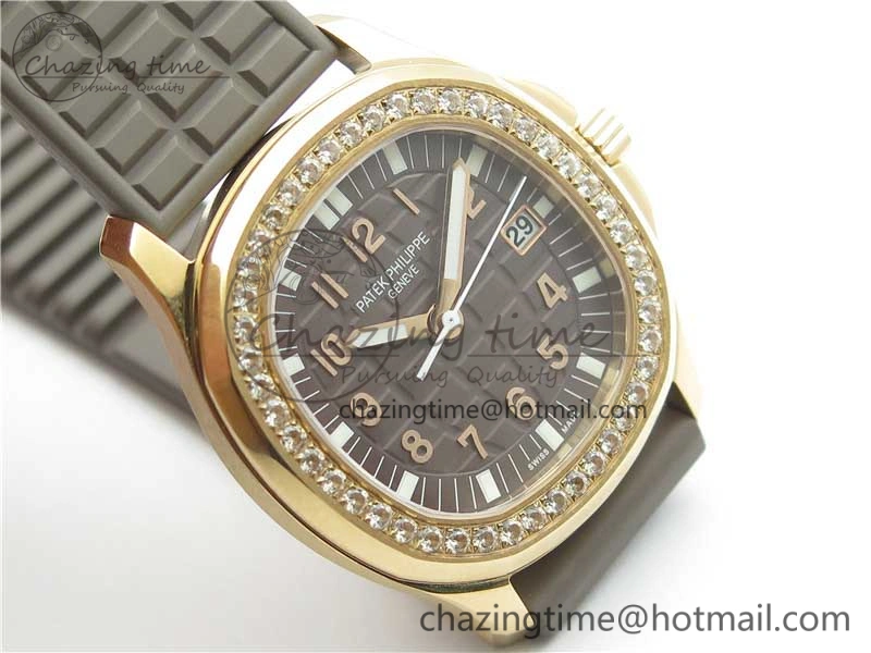 Aquanaut 5067A RG PPF 1:1 Best Edition Brown Textured Dial on Brown Rubber Strap AE23 (Free Box) Flexible 8912