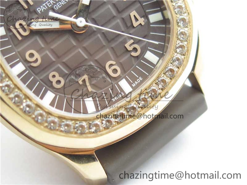 Aquanaut 5067A RG PPF 1:1 Best Edition Brown Textured Dial on Brown Rubber Strap AE23 (Free Box) Flexible 8912