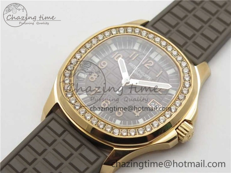 Aquanaut 5067A RG PPF 1:1 Best Edition Brown Textured Dial on Brown Rubber Strap AE23 (Free Box) Flexible 8912