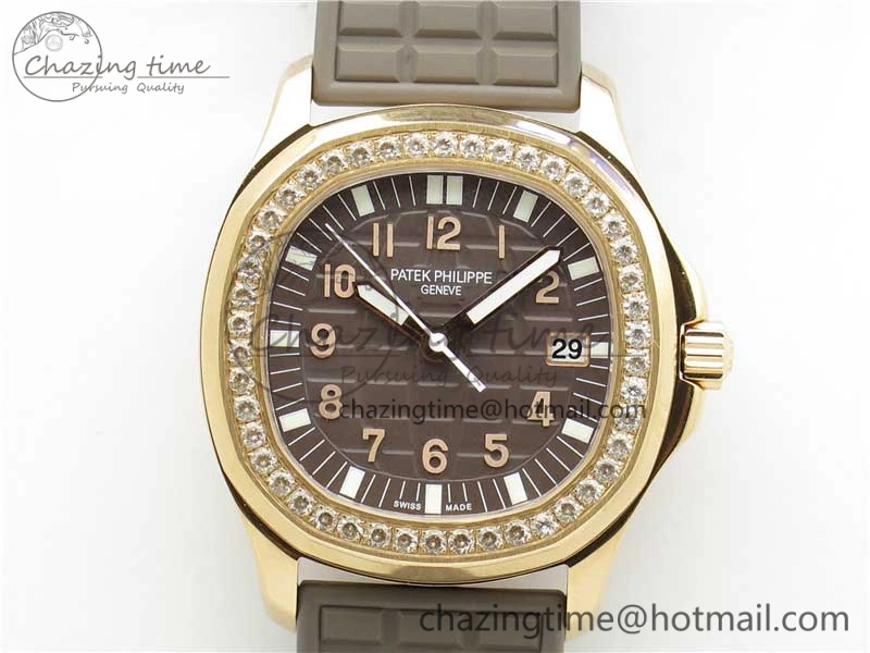 Aquanaut 5067A RG PPF 1:1 Best Edition Brown Textured Dial on Brown Rubber Strap AE23 (Free Box) Flexible 8912