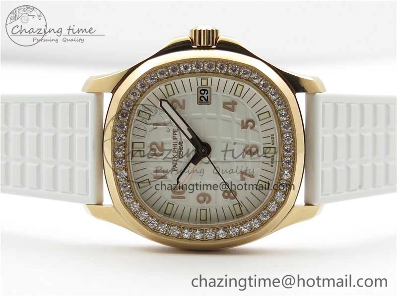 Aquanaut 5067A RG PPF 1:1 Best Edition White Textured Dial on White Rubber Strap AE23 (Free Box) Affordable 10466