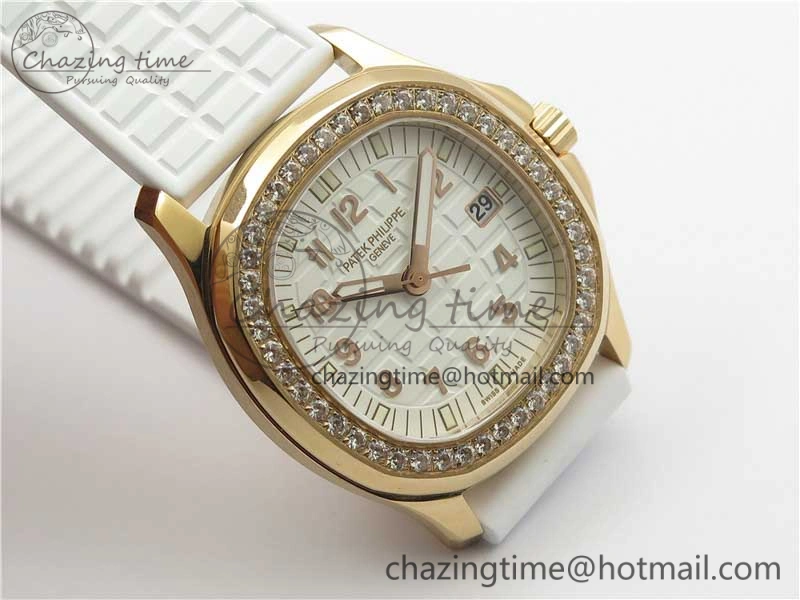 Aquanaut 5067A RG PPF 1:1 Best Edition White Textured Dial on White Rubber Strap AE23 (Free Box) Affordable 10466