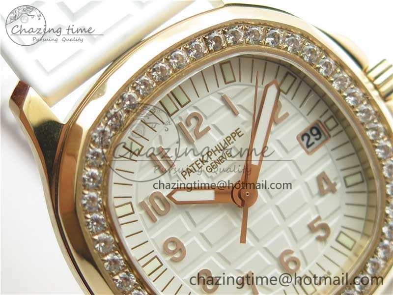 Aquanaut 5067A RG PPF 1:1 Best Edition White Textured Dial on White Rubber Strap AE23 (Free Box) Affordable 10466