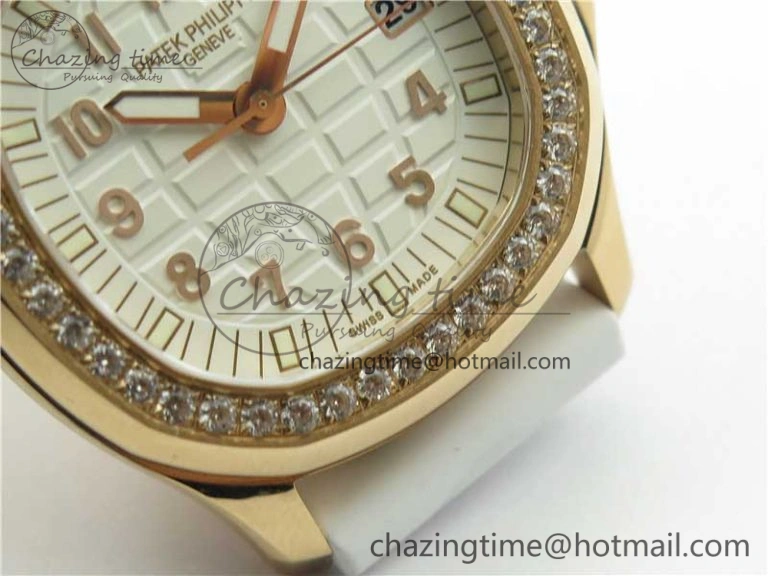 Aquanaut 5067A RG PPF 1:1 Best Edition White Textured Dial on White Rubber Strap AE23 (Free Box) Affordable 10466