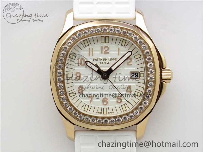 Reliable Aquanaut 5067A RG PPF 1:1 Best Edition White Textured Dial on White Rubber Strap AE23 (Free Box) 8914