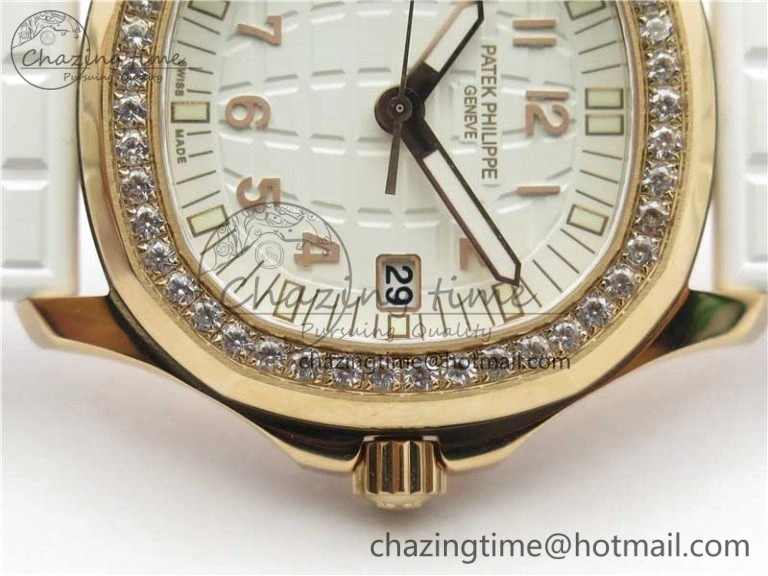 Aquanaut 5067A RG PPF 1:1 Best Edition White Textured Dial on White Rubber Strap AE23 (Free Box) Affordable 10466