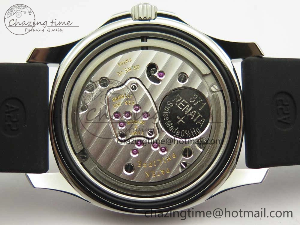 BestValue Aquanaut 5067A SS Bezel JJF 1:1 Best Edition Black Textured Dial on Black Rubber Strap AE 10592
