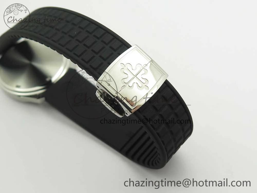BestValue Aquanaut 5067A SS Bezel JJF 1:1 Best Edition Black Textured Dial on Black Rubber Strap AE 10592