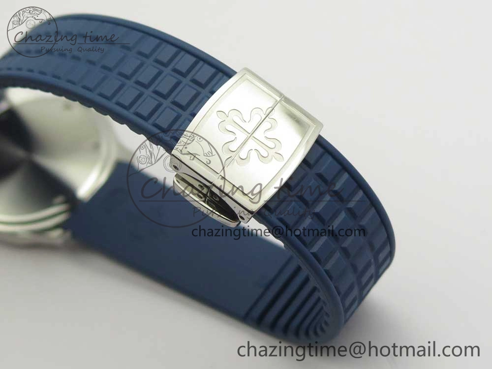 Aquanaut 5067A SS Bezel JJF 1:1 Best Edition Blue Textured Dial on Blue Rubber Strap AE GoodFit 8973
