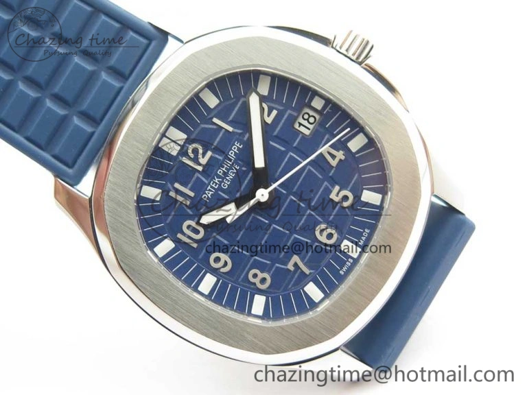 Aquanaut 5067A SS Bezel JJF 1:1 Best Edition Blue Textured Dial on Blue Rubber Strap AE GoodFit 8973