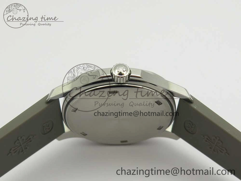 Aquanaut 5067A SS Bezel JJF 1:1 Best Edition Gray Textured Dial on Gray Rubber Strap AE Seasonal 8972