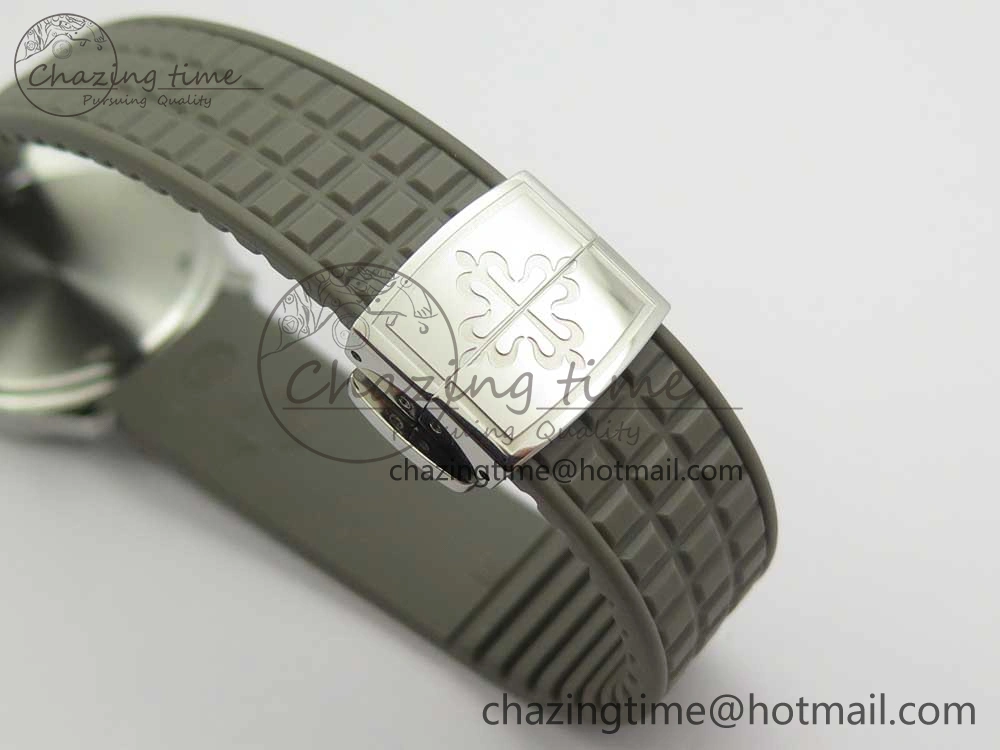 Aquanaut 5067A SS Bezel JJF 1:1 Best Edition Gray Textured Dial on Gray Rubber Strap AE Seasonal 8972