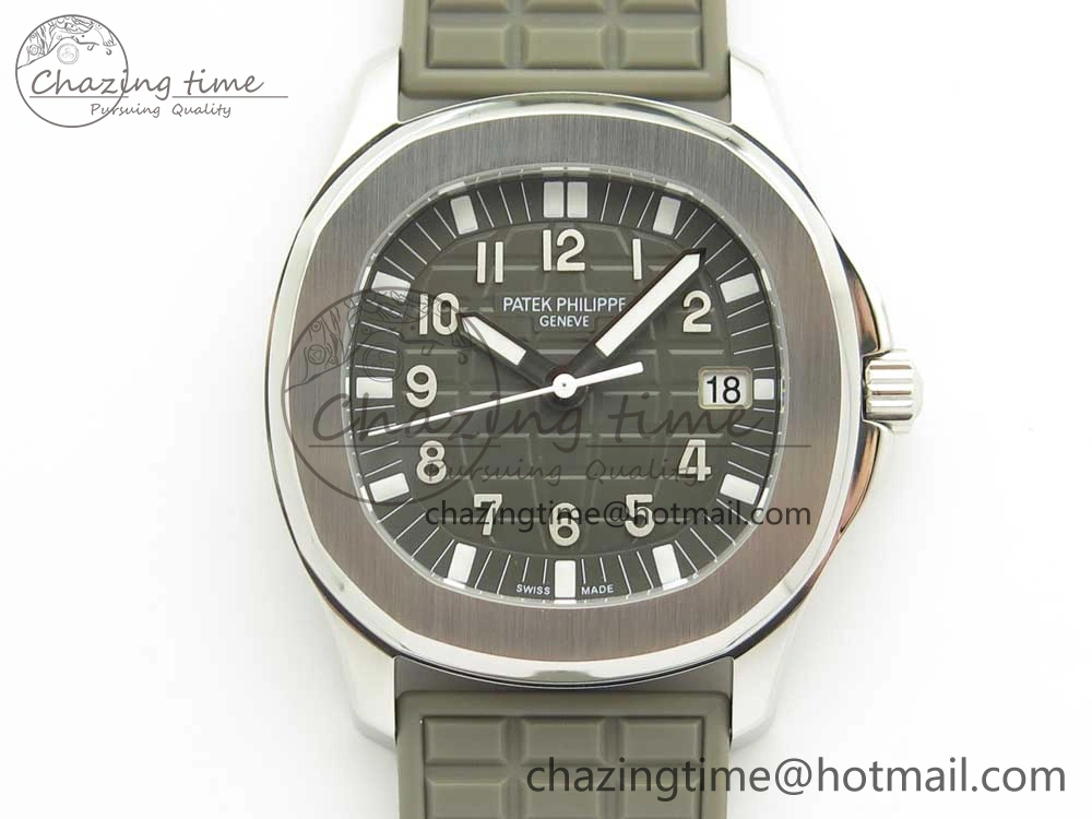 Aquanaut 5067A SS Bezel JJF 1:1 Best Edition Gray Textured Dial on Gray Rubber Strap AE Seasonal 8972