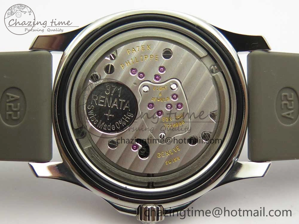 Aquanaut 5067A SS Bezel JJF 1:1 Best Edition Gray Textured Dial on Gray Rubber Strap AE Seasonal 8972