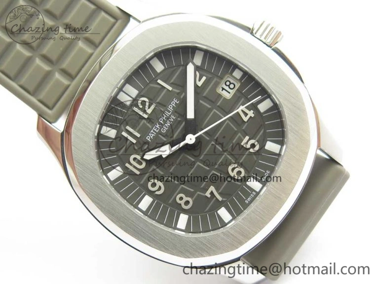 Aquanaut 5067A SS Bezel JJF 1:1 Best Edition Gray Textured Dial on Gray Rubber Strap AE Seasonal 8972