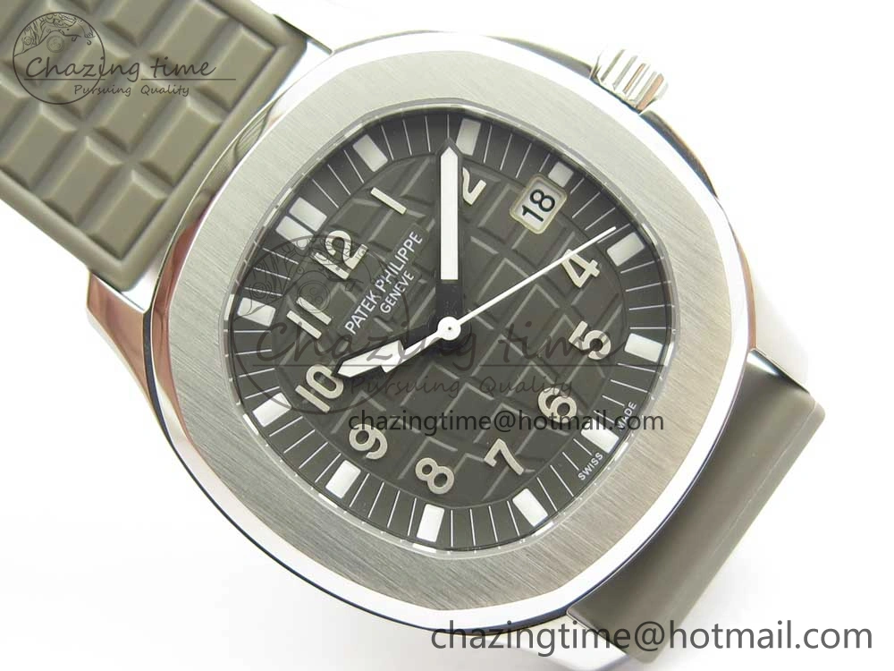 Aquanaut 5067A SS Bezel JJF 1:1 Best Edition Gray Textured Dial on Gray Rubber Strap AE Seasonal 8972