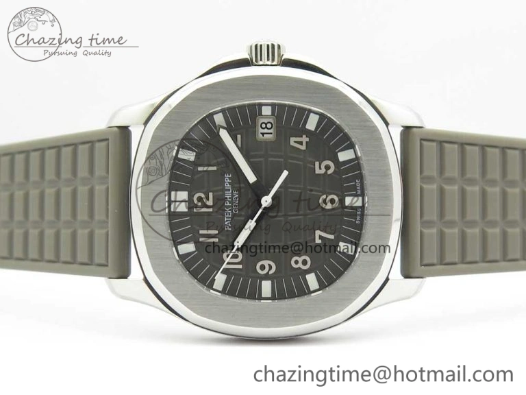 Aquanaut 5067A SS Bezel JJF 1:1 Best Edition Gray Textured Dial on Gray Rubber Strap AE Seasonal 8972