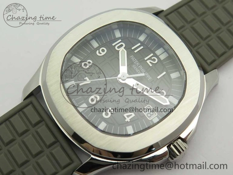 Aquanaut 5067A SS Bezel JJF 1:1 Best Edition Gray Textured Dial on Gray Rubber Strap AE Seasonal 8972