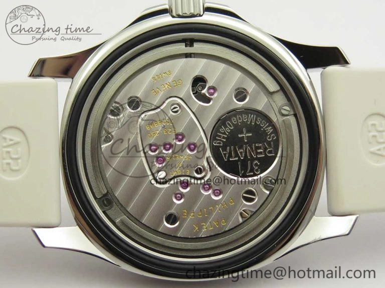 Aquanaut 5067A SS Bezel JJF 1:1 Best Edition White Textured Dial on White Rubber Strap AE Trendy 8974