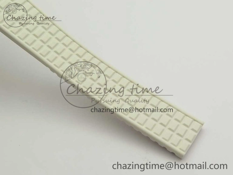 Aquanaut 5067A SS Bezel JJF 1:1 Best Edition White Textured Dial on White Rubber Strap AE Trendy 8974
