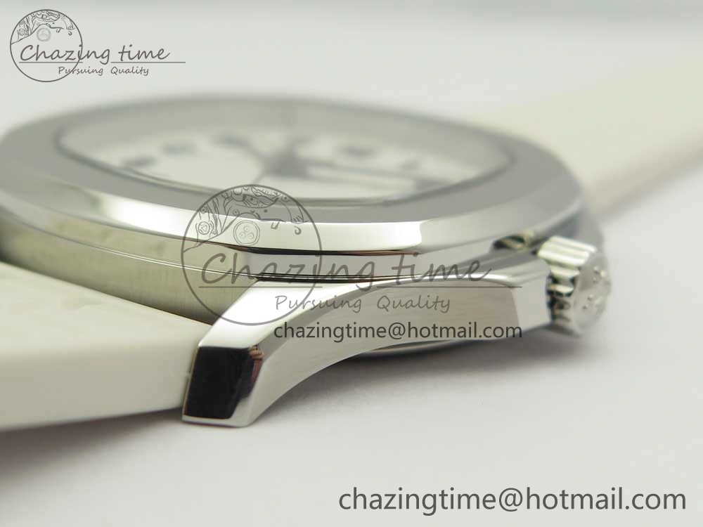 Aquanaut 5067A SS Bezel JJF 1:1 Best Edition White Textured Dial on White Rubber Strap AE Trendy 8974