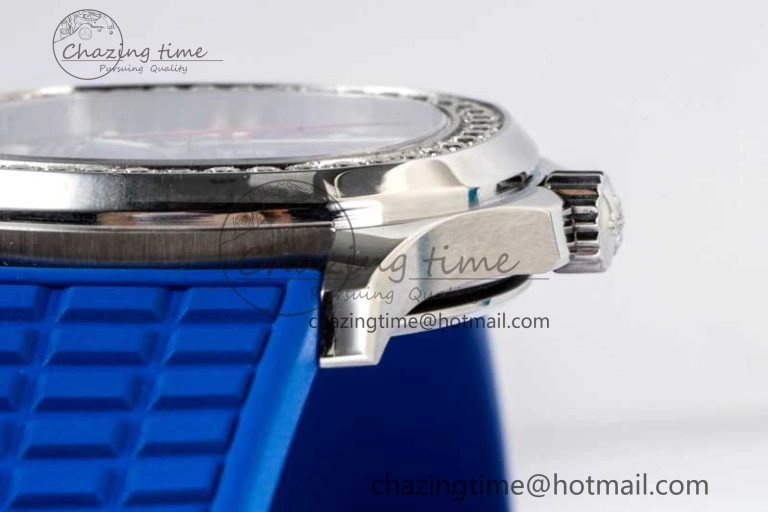 Original Aquanaut 5067A SS PPF 1:1 Best Edition Blue Textured Dial Red Hand on Blue Rubber Strap RONDA Quartz 8831