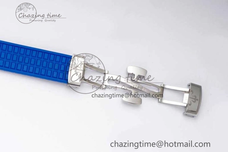 Original Aquanaut 5067A SS PPF 1:1 Best Edition Blue Textured Dial Red Hand on Blue Rubber Strap RONDA Quartz 8831