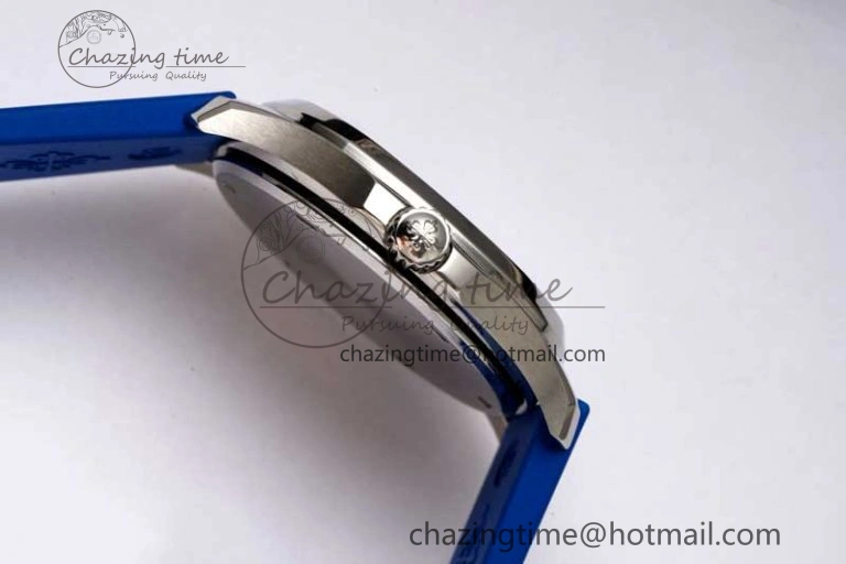 Original Aquanaut 5067A SS PPF 1:1 Best Edition Blue Textured Dial Red Hand on Blue Rubber Strap RONDA Quartz 8831