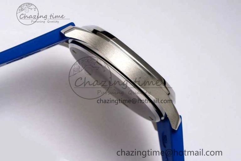 Original Aquanaut 5067A SS PPF 1:1 Best Edition Blue Textured Dial Red Hand on Blue Rubber Strap RONDA Quartz 8831