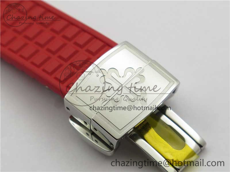 Aquanaut 5067A SS PPF 1:1 Best Edition Red Textured Dial on Red Rubber Strap AE23 (Free Box) Efficient 8907