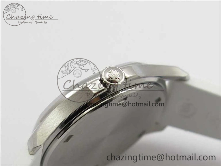 Aquanaut 5067A SS PPF 1:1 Best Edition White Textured Dial on White Rubber Strap AE23 (Free Box) QuickDry 8910