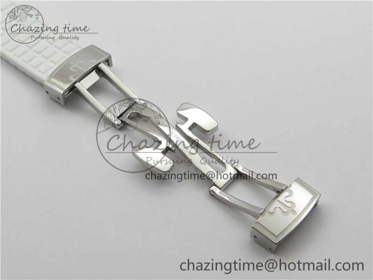 Aquanaut 5067A SS PPF 1:1 Best Edition White Textured Dial on White Rubber Strap AE23 (Free Box) QuickDry 8910
