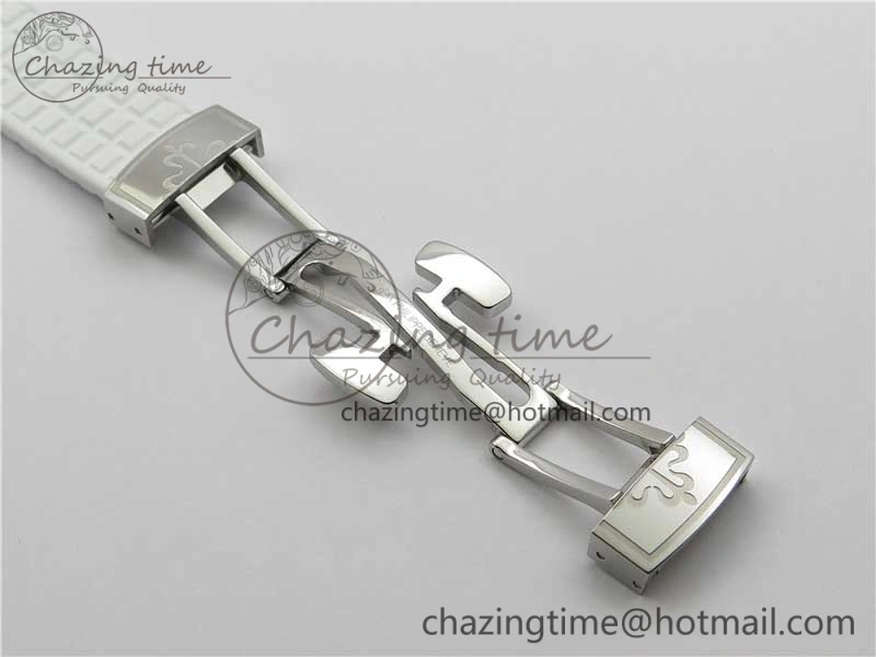 Aquanaut 5067A SS PPF 1:1 Best Edition White Textured Dial on White Rubber Strap AE23 (Free Box) QuickDry 8910