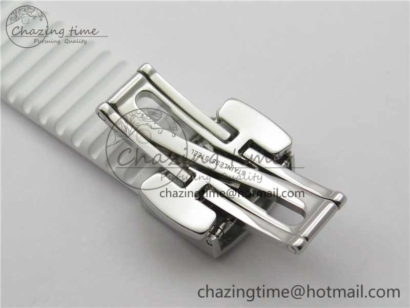 Aquanaut 5067A SS PPF 1:1 Best Edition White Textured Dial on White Rubber Strap AE23 (Free Box) QuickDry 8910