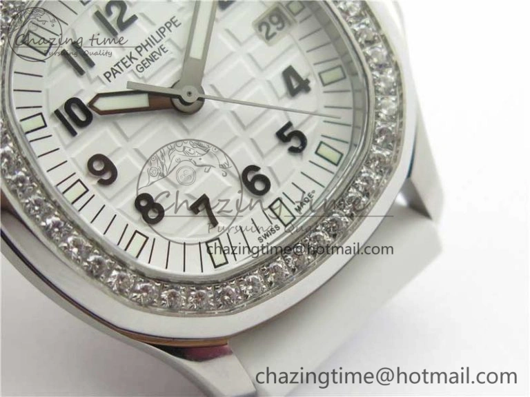 Aquanaut 5067A SS PPF 1:1 Best Edition White Textured Dial on White Rubber Strap AE23 (Free Box) QuickDry 8910