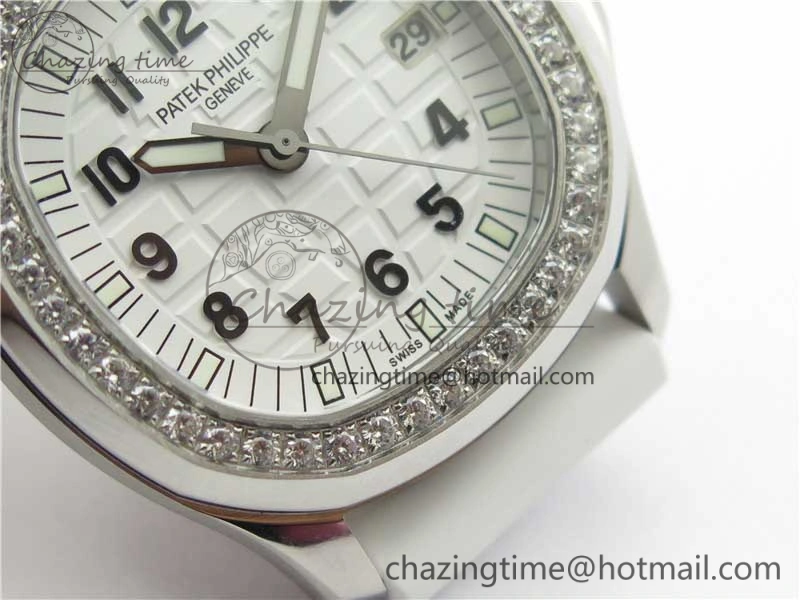 Aquanaut 5067A SS PPF 1:1 Best Edition White Textured Dial on White Rubber Strap AE23 (Free Box) QuickDry 8910
