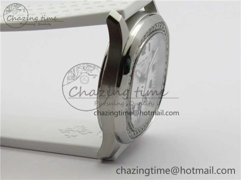 Aquanaut 5067A SS PPF 1:1 Best Edition White Textured Dial on White Rubber Strap AE23 (Free Box) QuickDry 8910