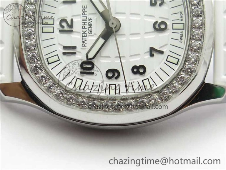 Aquanaut 5067A SS PPF 1:1 Best Edition White Textured Dial on White Rubber Strap AE23 (Free Box) QuickDry 8910