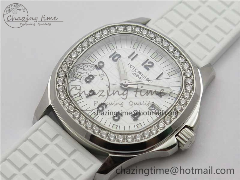 Aquanaut 5067A SS PPF 1:1 Best Edition White Textured Dial on White Rubber Strap AE23 (Free Box) QuickDry 8910