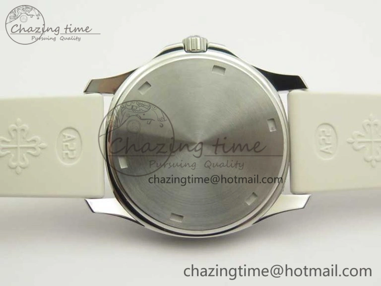 Aquanaut 5067A White JJF 1:1 Best Edition White Textured Dial on White Rubber Strap AE Upgraded 8993
