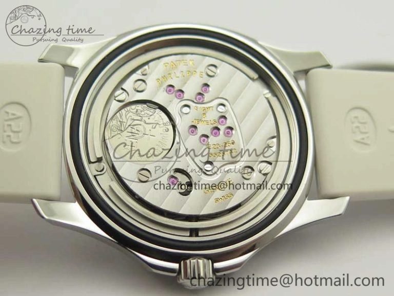 Aquanaut 5067A White JJF 1:1 Best Edition White Textured Dial on White Rubber Strap AE Upgraded 8993