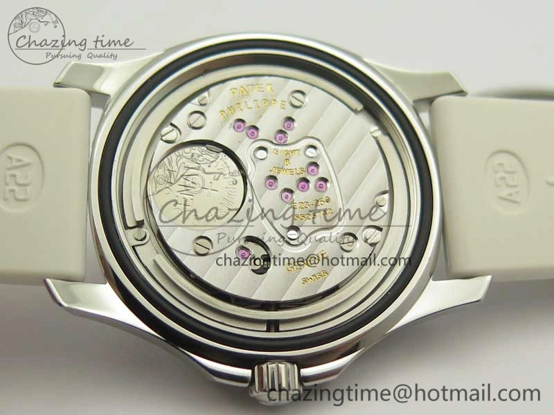 Aquanaut 5067A White JJF 1:1 Best Edition White Textured Dial on White Rubber Strap AE Upgraded 8993