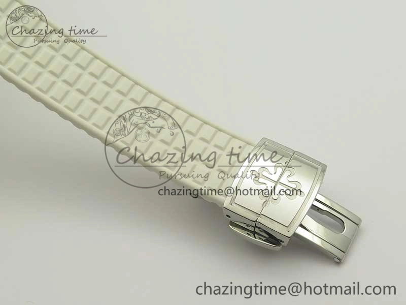 Aquanaut 5067A White JJF 1:1 Best Edition White Textured Dial on White Rubber Strap AE Upgraded 8993